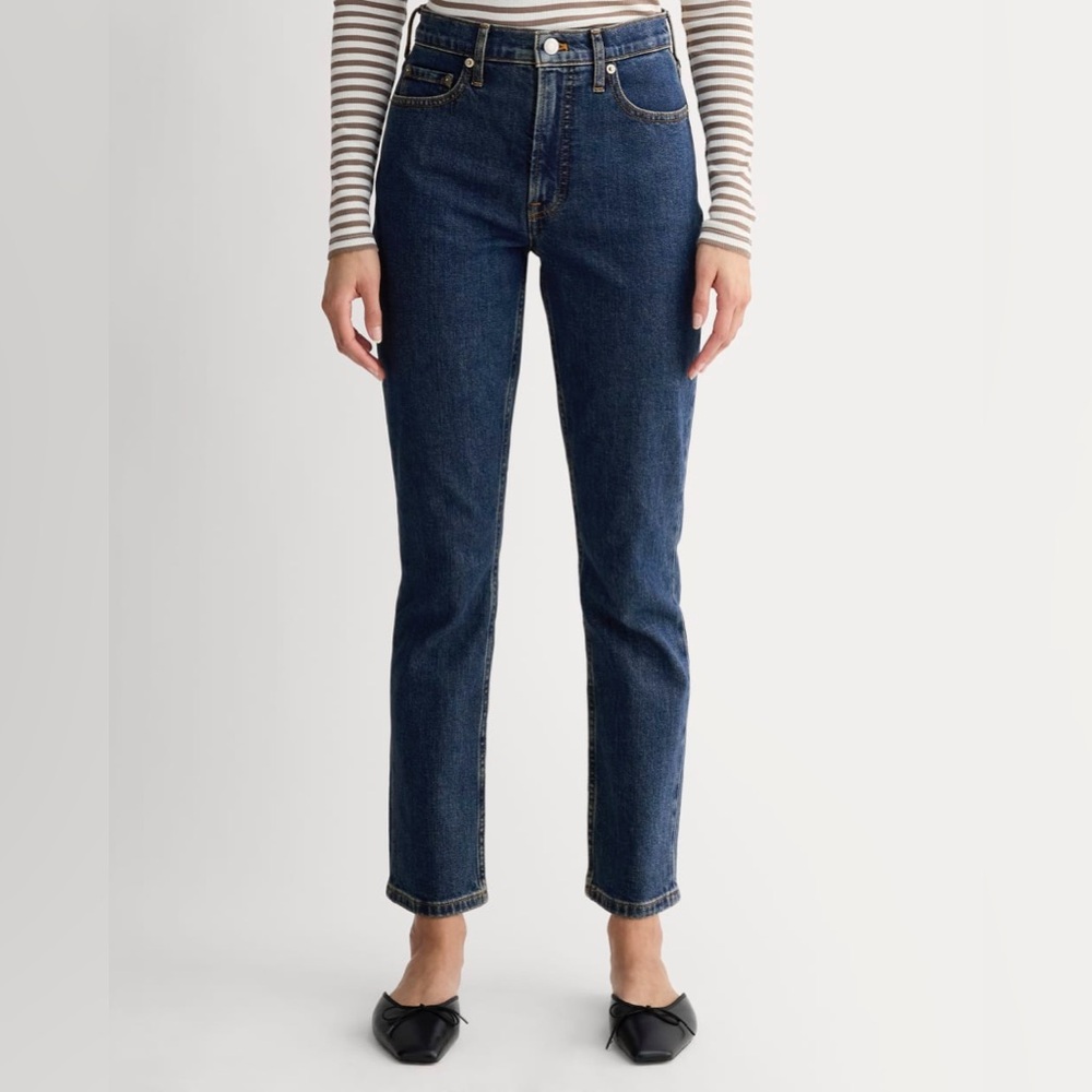 Everlane The Original Cheeky Split Hem Jeans Dark Wash Size 27